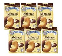 MULINO BIANCO Abbracci crisp Italian pastries with a buttery-cocoa flavour 350g x 6 packets (Abbracci, x6)