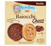 Mulino Bianco Baiocchi choco Chocolate Biscuits, Biscuits and Milk Chocolate Bar with Hazelnuts, Excellent as a Snack 144 g