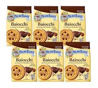 MULINO BIANCO Baiocchi - shortbread biscuits with hazelnut cream and cocoa 260g (Cocoa, x6)