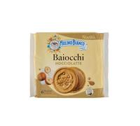 Mulino Bianco Biscuits Baiocchi Hazelnuts, Stuffed Pastafrolla Waffles with Hazelnut Cream 100% Italian from Sustainable Chains, Snacks Ideal for Breakfast or Snack, Without Palm Oil, 168 g