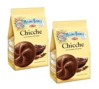 Mulino Bianco Chicche Cacao 200g Italian Biscoti Cookies | Soft Shortbread Pastries Biscuits | GMO & Palm Oil Free | Creamy Chocolate | Icon of Taste and Goodness (Chicche Cacao 200g, 2 Pack)