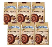 MULINO BIANCO Cioccograno Italian shortbread biscuits made with wholemeal flour and dark chocolate 330g x 6 packets (Cioccograno, x6)
