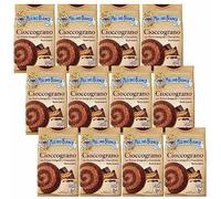 MULINO BIANCO Cioccograno Italian shortbread biscuits made with wholemeal flour and dark chocolate 330g x 12 packets (Cioccograno, x12)
