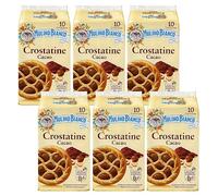 MULINO BIANCO Crostatine Cacao - Italian biscuits, mini tarts with cocoa cream and hazelnuts 400g x 6 packs (Cacao, x6)