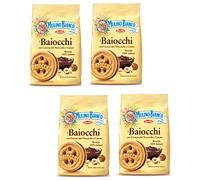 Mulino Bianco: "i Baiocchi" Cookies with cream hazelnut and cocoa - 9.17 Oz (260g) - Pack of 4 [ Italian Import ]