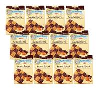 MULINO BIANCO Scacchieri - Italian chocolate and caramel biscuits, shortbread cookies 300g x 12 packets (Scacchieri, x12)