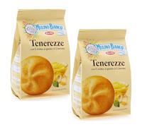 Mulino Bianco Tenerezze 200g Italian Biscoti Cookies | Soft Shortbread Pastries Biscuits | GMO & Palm Oil Free | Filled with Creamy Chocolate | Icon of Taste and Goodness (Tenerezze 200g, 2 Pack)