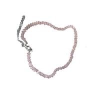 Mulit-cut Glass Crystal Irregular Beaded Choker Necklace for Women Transparent Fashion Korean Collarbone Collar Neck Jewelry(Pink)