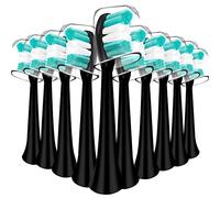 Mullburry Replacement Toothbrush Heads Compatible with AquaSonic Black Series Vibe Series Electric Toothbrush, Curved Shape Design Planted with Nylon Bristle (Black)