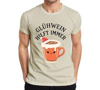 Mulled Wine Helps Always Mug Christmas Kawaii Gift Funny Men's T-Shirt, natural, XXL
