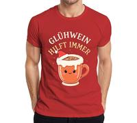 Mulled Wine Helps Always Mug Christmas Kawaii Gift Funny Men's T-Shirt, red, M