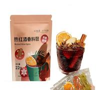 Mulled Wine Spices Kit With Cinnamon & Cloves for Slow Cooker Apple Cider, Hot Toddy, and Festive Holiday Drinks(Fruit packet 40g*3 bags)