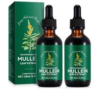Mullein Drops for Lungs 2 Pack- Mullein Leaf Extract for Lungs with Chlorophyll - Natural Herbal Supplement for Lung Cleanse, Respiratory Support, Boosts Immunity, Digestive Wellness