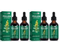 Mullein Drops for Lungs, 4 Pack Powerful Mullein Leaf Extract for Lungs Cleanse and Healthy Breathing, 2 Month Supply, 60ml