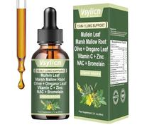 Mullein Drops - Herbal Lung Support Tincture with Mullein Leaf Extract Marshmallow Root - Highest Strength 4000mg Mullein - Supports Clear Breathing & Wellness - 2 oz, 60ml Vegan Drop