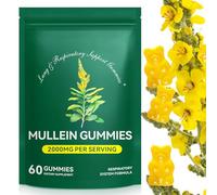 Mullein Gummies 2000mg for Lungs, Mullein Leaf Extract for Lung & Breathing Support, Soothes & Clears Lungs, Enhances Immune Function, Promotes Digestive Health, Respiratory Health Vegan 60 Gummies
