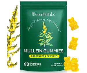 Mullein Gummies 2000mg for Lungs -Mullein Leaf Extract for Lungs Cleanse & Detox, Respiratory Health Gummies, Digestive Support, Immune Booster 60 Co