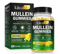 Mullein Gummies - Mullein Leaf Extract for Lungs, Mullein Leaf Gummies 2000mg - Lung and Respiratory System Support, Vegan & Non-GMO