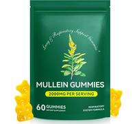Mullein Gummies, Mullein Leaf Extract for Lungs, Mullein Leaf Gummies 2000mg, Lung and Respiratory System Support, Immune Booster 60 Count