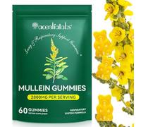 Mullein Gummies, Mullein Leaf Extract fro Lung & Breathing Support, Soothes & Clears Lungs, Enhances Immune Function, Promotes Digestive Health, Vegan, 30 Day Supply