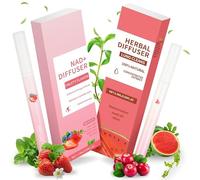 Mullein Herbal Diffuser Pen - Fruit Flavor Smokeless Inhaler for Quitting Smoking, 2 Flavors (Watermelon & Strawberry), Flavored Air Freshener for Lung Cleansing, 2 Sticks