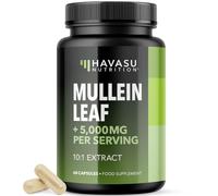 Mullein Leaf Capsules for Respiratory Health - 5000mg Extract 10:1 for Lung Support and Immune Function - 60 Count - Vegan, Non-GMO Capsules - Herbal Supplement for Daily Wellness - 2 Month Supply