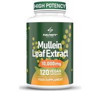 Mullein Leaf Extract for Lungs - 10,000 mg - Lung Cleanse & Lung Detox for Smokers - 120 Capsules - High Strength Respiratory Support - FuelFinity® - Vegan