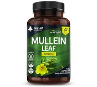 Mullein Leaf Extract for Lungs 15,000mg - High Strength 50:1 Concentrate, 4 Month Supply - 120 Vegan Mullein Leaf Capsules - UK Made by New Leaf