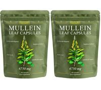 Mullein Leaf Extract for Lungs. Highest Strength 6750mg Mullein 10:1 Extract, Lung Detox & Respiratory Support | 60 Capsules | 2 Month Supply. Vegan Supplement. (Pack of 2)