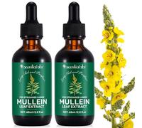Mullein Leaf Extract for Lungs, Mullein Drops, Powerful Mullein Leaf Liquid Drops, Vegan Mullein Leaf Sublingual Fast Absorption - 60ml*2-4 Month Supply