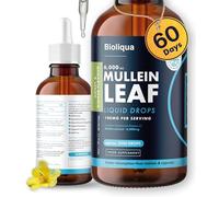 Mullein Leaf Extract for Lungs with Honey & Ginger - 60ml - 2 Month Supply - High Strength - Vegan - 60 Servings - Mullein Leaf Liquid Drops - 11,800mg per Bottle - Fast Absorption - UK Made by Bioliq