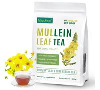 Mullein Leaf Tea Bags for Respiratory, Organic Mullein Tea for Lung, Natural Herbal Tea Better Lungs Detox, Caffeine-free, Sugar-free (40 Bags 120g)
