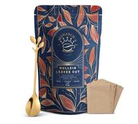 Mullein Leaf Tea XL Pack with FREE Teaspoon & Biodegradable Filters | Herbal Tea, Caffeine-Free, Dried Leaves | Natural Loose Leaf Blend Infusion
