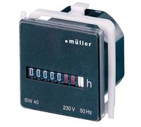 Muller BW4018 Operating Hours Counter Panel Mount 45x45mm 7 Digit 230VAC