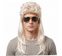 Mullet Wig 1 Pack, 80s Punk Style, Blonde, One Size. | Retro 80s Punk Design, Suitable for Men, Ideal for Halloween Costumes