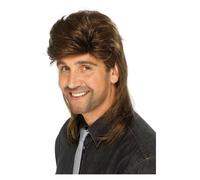 1980s Brown Mullet Wig Jason Donovan Classic Fancy Dress Costume Accessory