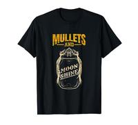 Mullets and Moonshine - Funny Mullet T-Shirt