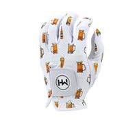 MULLIGAN HOOLIGAN Beer Fore Golf Glove, Premium Cabretta Leather and Mesh, Breathable, Moisture Wicking Comfort, Unique Outstanding Design for Men and Women, Left Hand (Small