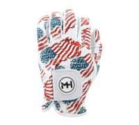 MULLIGAN HOOLIGAN® Men's Golf Glove | Premium Cabretta Leather & Mesh, Breathable Moisture-Wicking Comfort, Unique Standout Design for Men & Women (Patriotic USA Flag, XX-Large, Worn On Left Hand)
