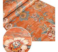 Mullsan 15.7''x118'' Red Vintage Pastoral Village Self Adhesive Vinyl Waterproof Wallpaper for Kitchen Countertop Cabinet Furniture