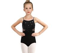 Mulnall Girls Black Camisole Dance Leotard Mesh Back(23903-06-S)