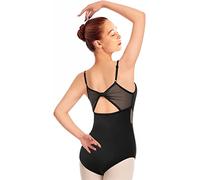Mulnall Women's Dance Leotards Camisole Ballet Wear Adjustable Straps,Mesh Panel,Hollow Back(UK23905-06-XL)