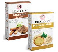 Multani Mitti Powder, Chandan Powder- 200g(100g x 2 Pack)| Multani Mitti Powder for Hair & Skin Care|Sandalwood Powder Face Pack for Glowing skin, Face Masks, Facials and Skin Care