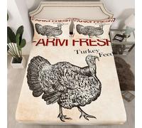 (Multi 01, King(No Comforter)) Homewish Happy Fall Theme Fitted Sheet Double Pumpkin Decor Bed Sheets, Sunflower Gifts Festival Bed Set Essentials Vintage Wooden Barn Door Sheets