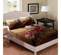 (Multi 03, King(59"x79")(No Comforter)) Boys Skateboard Bedding Decor Set Double Size,Hippie Extreme Sport for Kids Child,Hip Hop Street Art Bedding Sets Abstract Tie Dye Fitted Bed Sheets