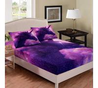 (Multi 04, King(59"x79")(No Comforter)) Tbrand Merry Christmas Bedding Decor Set Double,Santa Claus for Kids Teens Adult,New Year Bedding Decor Set Xmas Fitted Bed Sheets,Fashion Decor with