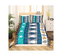 (Multi 04, King(No Comforter)) Homewish Nautical Comforter Cover For Kids Teens Double,Ocean Ship Anchor Bedding Set Sailboat Rudder Duvet Cover White Navy Blue Striped Bedspread