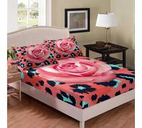 (Multi 07, King(59"x79")(No Comforter)) Drum Kit Hip Hop Hippie Fitted Bed Sheets Double Rock Music 3 Piece Bedding Decor Set Music Equipment Stylish Red Bedding for Kids Boys Teens Young Ma