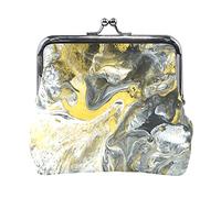 Multi 1 Animal Texture Print Cow Skin Black White Pattern Black Stains Spots Women Leather Coin Purse Hasp Card Key Change Wallet Small Buckle Handbag Case Kiss Lock Clutch Pouch Pocket for Girls Ladi