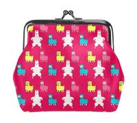 Multi-1 Llama Alpaca Womens Buckle Coin Purses Vintage Pouch Kiss-Lock Change Purse Wallets, 4.3x4.7 in/11x12 cm